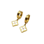 Anti Tarnish Stainless Steel Star Huggies Earrings