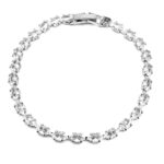 Silver Cubic Zirconia Diamante Tennis Braclet