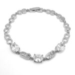 Silver Cubic Zirconia Round Diamante Braclet