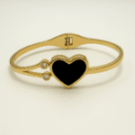 Anti Tarnish Stainless Steel Heart Gold Plated Hand Cuff