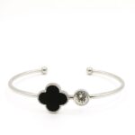 Silver Stainless Steel Flower Hand Cuff