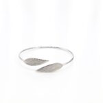 Silver Stainless Steel Leaf  Hand Cuff