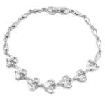 Silver Cubic Zirconia Floral Braclet