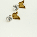 Anti Tarnish Stainless Steel Zircon Butterfly Drop Earrings