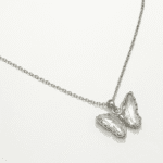 Sterling Silver Cubic Zirconia Crystal Butterfly Necklace