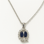 Sterling Silver Cubic Zirconia Diamante Teardrop Necklace