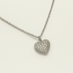 Sterling Silver Cubic Zirconia Diamante Heart Necklace