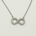 Sterling Silver Cubic Zirconia Diamante Infinity Necklace