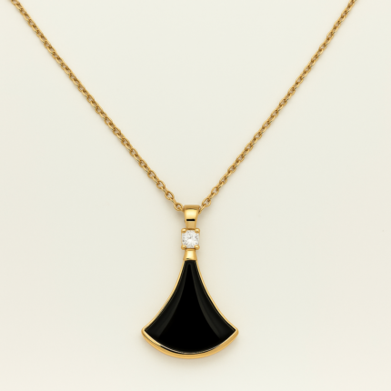 Anti tarnish stainless steel  black and rose gold pendulum Necklace