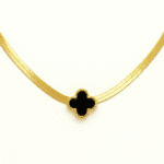 Anti Tarnish Stainless Steel Black and Gold Bloom Necklace
