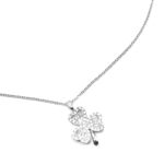 Sterling Silver Cubic Zirconia Diamante Flower Necklace