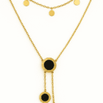 Anti Tarnish Stainless Steel Double Layer Ball Hanging Necklace