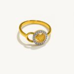 Anti Tarnish Waterproof Diamante Gold Plated Ring