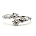 Silver Cubic Zirconia Cluster Cocktail Ring