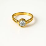 Anti Tarnish Waterproof  Trio Diamante Gold Plated Ring
