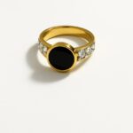 Gold and Black Anti Tarnish Waterproof Ring