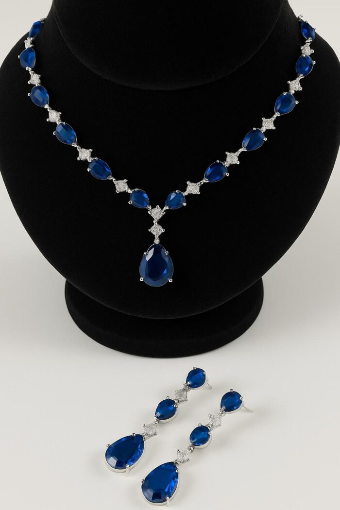 Royal Cascade Sapphire Cubic Zirconia Set - Image 1
