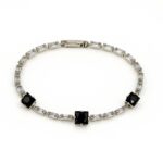 Noir Majesty Princess & Baguette-Cut Black Stone Tennis Bracelet