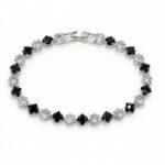 Midnight Frost – Black & White Cubic Zirconia Tennis Bracelet