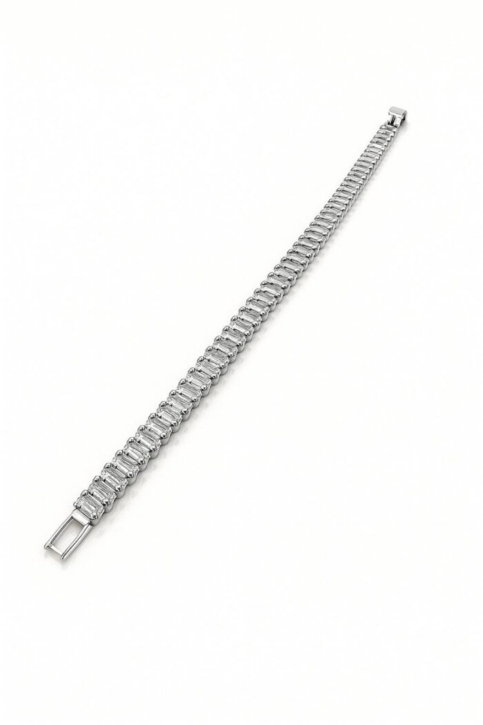 Iceline Radiance – Baguette-Cut Tennis Bracelet - Image 1