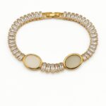 Lunar Veil – Gold Tapered Baguette-Cut Tennis Bracelet