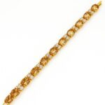 Golden Luxe – Champagne Round-Cut Cubic Zirconia Bracelet