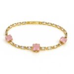 Blush Aura Princess & Baguette-Cut Pink Stone Tennis Bracelet