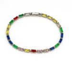 Prism Gleam – Multi-Color Baguette-Cut Tennis Bracelet