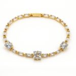 Golden Radiance Princess & Baguette-Cut Tennis Bracelet