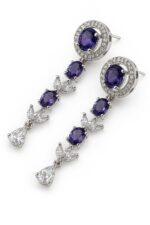 Royal Amethyst Elegance Set with Statement Dangle Earrings - Image 2