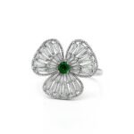 Emerald Cubic Zirconia Cocktail Ring – Blossom Radiance