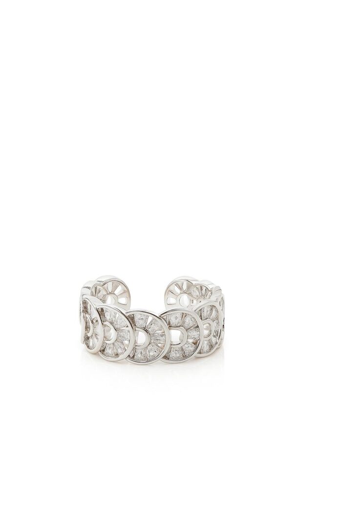 Cubic Zirconia Adjustable Band Ring – Radiant D-Link Design - Image 1
