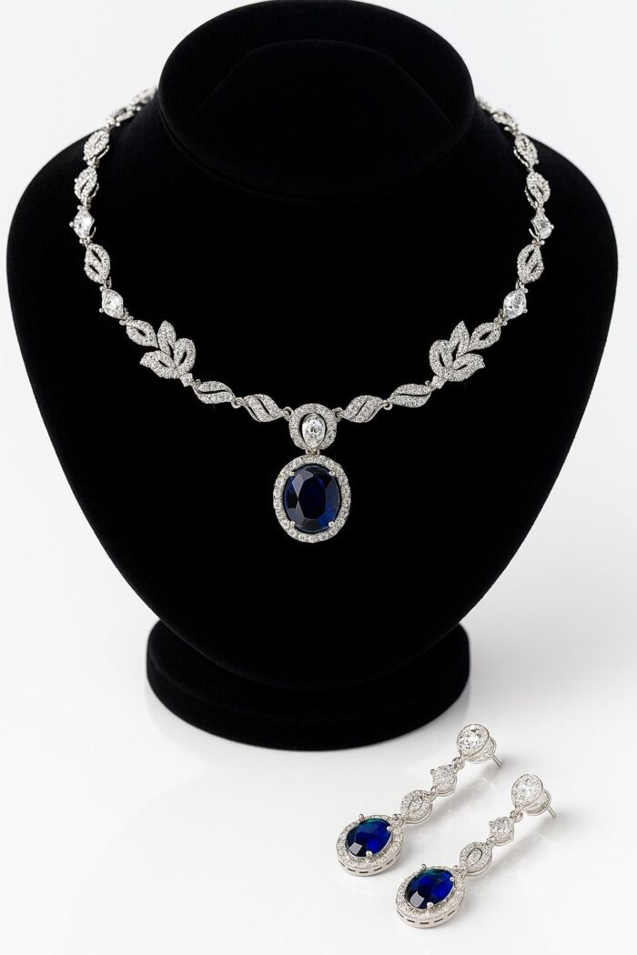 Midnight Bloom Sapphire Cubic Zirconia Set - Image 1