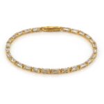 Golden Grace Baguette Cut Tennis Bracelet