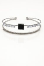 Zircon Stainless Steel Handcuff with Cubic Zirconia – Tennis-Inspired Design - Image 2