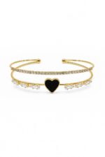 Tennis Style Heart Handcuff with Cubic Zirconia