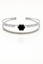 Midnight flower Zircon Handcuff – Elegant Tennis Style Sparkle - Image 2