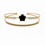 Midnight flower Zircon Handcuff – Elegant Tennis Style Sparkle