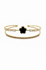 Midnight flower Zircon Handcuff – Elegant Tennis Style Sparkle