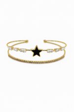 Starlight Elegance Zircon Handcuff – Tennis Style Sparkle