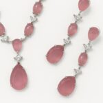 Pink Cascade Sapphire Cubic Zirconia Set