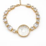 Crystal Gleam White Round & Clear Princess Cut Cubic Zirconia Bracelet