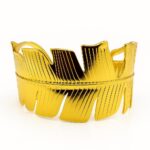 Golden Feather Gleam – Anti-Tarnish Stainless Steel Handcuff