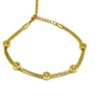 Lustre Links – Anti-Tarnish Steel Bracelet with Crystal Accents