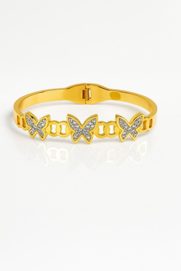 Butterfly Bloom – Anti-Tarnish Handcuff - Image 1