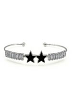 Celestial Glow – Twin Star Stainless Steel Tennis Handcuff