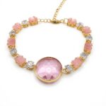 Blush Orbit Pink Round & Square Cut Cubic Zirconia Bracelet