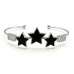 Celestial Gleam – Trio Star Stainless Steel Tennis Handcuff