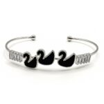 Swan Serenade – Stainless Steel Tennis Handcuff