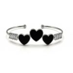 Amour Radiance – Stainless Steel Heart Tennis Handcuff
